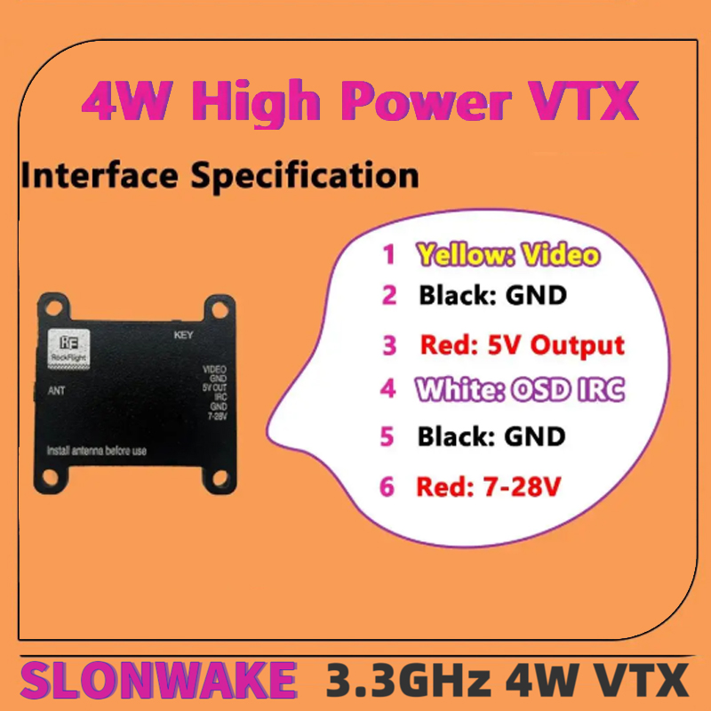 SLONWAKE FPV 3.3G 16CH 4000mW  - Drone Transmitter recensie en prijs